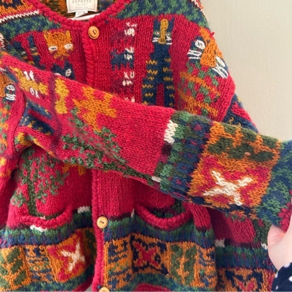 Vintage Express Cat Cardigan Sweater - Picture 6 of 9